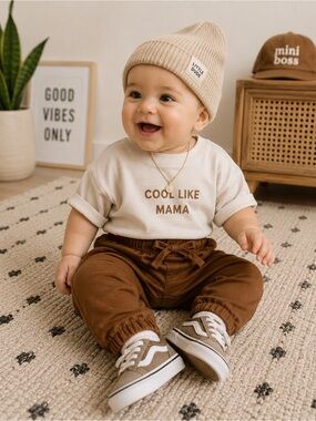 Ben Sherman Toddler Brown Elastic-Waist Pants 6/9 month
